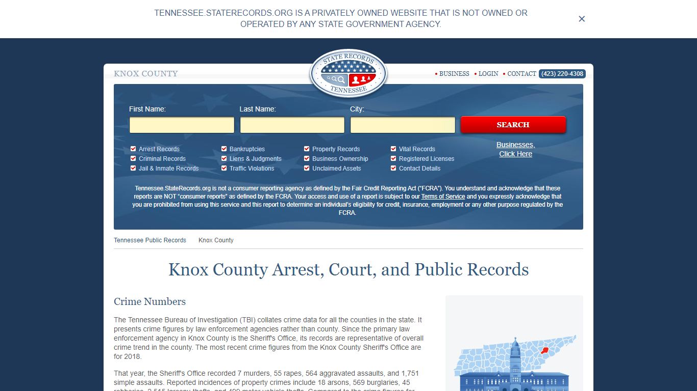 Knox County Arrest, Court, and Public Records